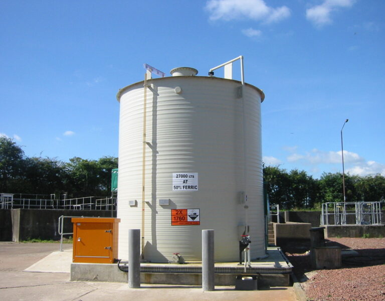 Beige polypropylene tank for ferric acid